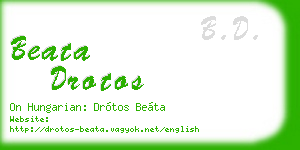 beata drotos business card