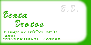 beata drotos business card